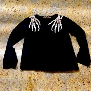 Kids Long Sleeve Skeleton Hands Shirt